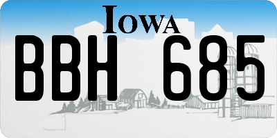 IA license plate BBH685