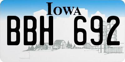 IA license plate BBH692