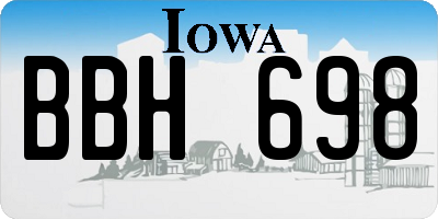 IA license plate BBH698