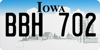 IA license plate BBH702