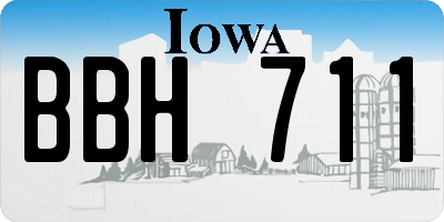 IA license plate BBH711