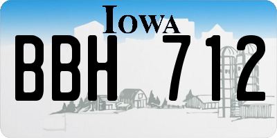 IA license plate BBH712