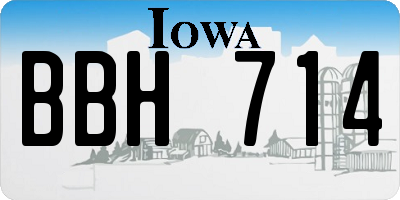 IA license plate BBH714