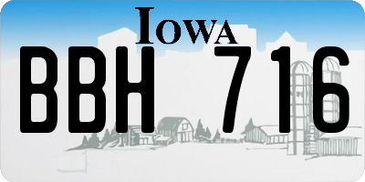 IA license plate BBH716