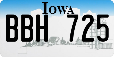 IA license plate BBH725