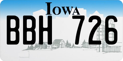 IA license plate BBH726