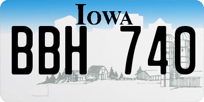 IA license plate BBH740