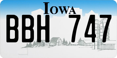 IA license plate BBH747