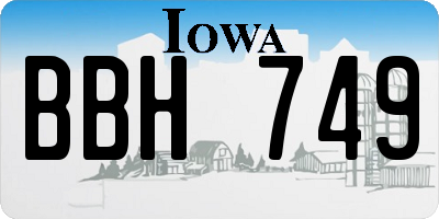 IA license plate BBH749