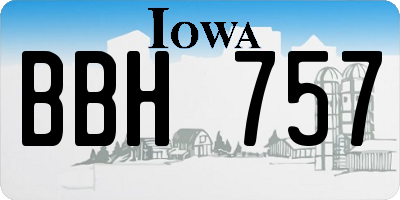 IA license plate BBH757