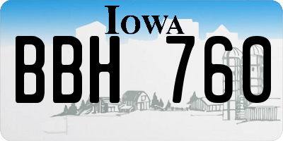 IA license plate BBH760