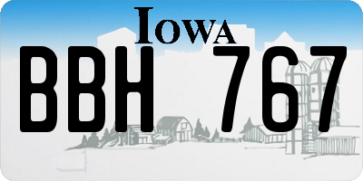 IA license plate BBH767
