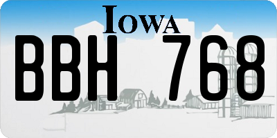 IA license plate BBH768