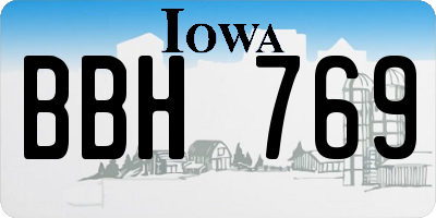IA license plate BBH769