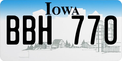 IA license plate BBH770