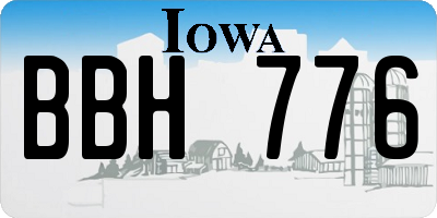 IA license plate BBH776
