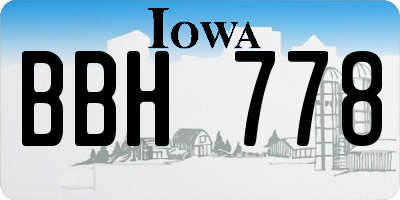 IA license plate BBH778