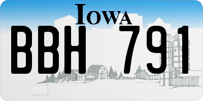 IA license plate BBH791