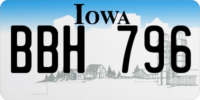 IA license plate BBH796
