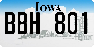IA license plate BBH801