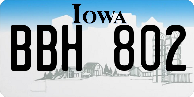 IA license plate BBH802