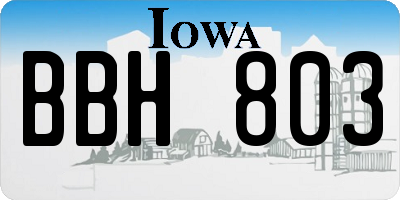IA license plate BBH803