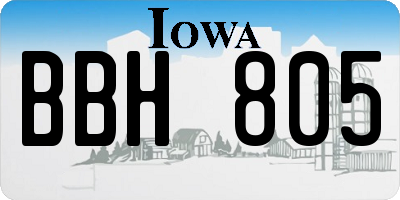 IA license plate BBH805