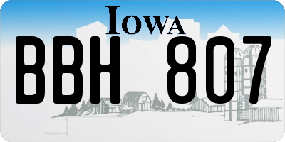 IA license plate BBH807