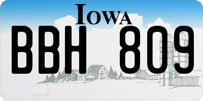 IA license plate BBH809