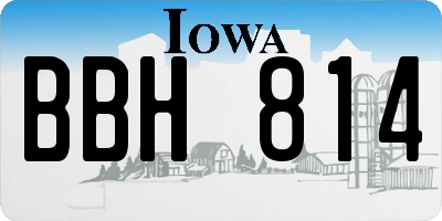 IA license plate BBH814