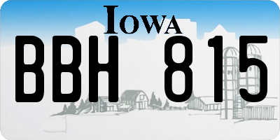 IA license plate BBH815