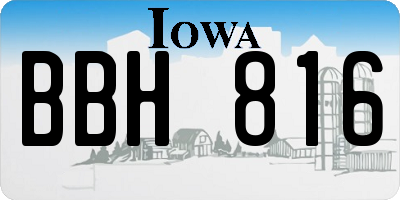 IA license plate BBH816