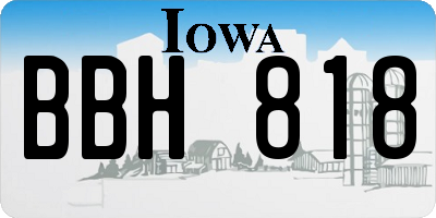 IA license plate BBH818