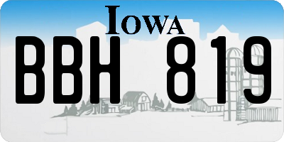 IA license plate BBH819