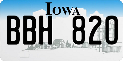 IA license plate BBH820