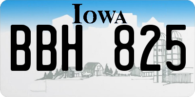 IA license plate BBH825