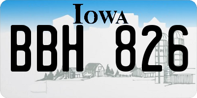 IA license plate BBH826