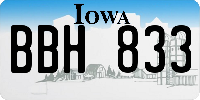 IA license plate BBH833