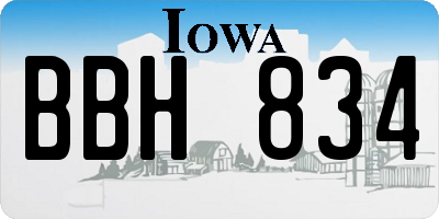 IA license plate BBH834