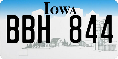 IA license plate BBH844