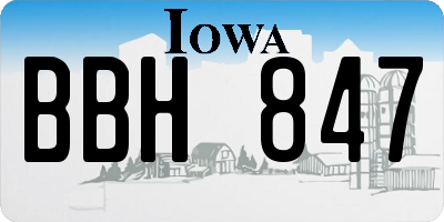 IA license plate BBH847
