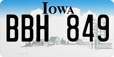 IA license plate BBH849
