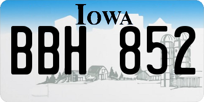 IA license plate BBH852
