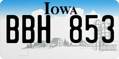 IA license plate BBH853