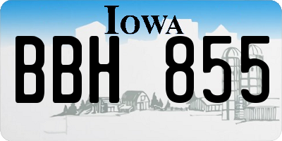 IA license plate BBH855