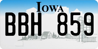 IA license plate BBH859