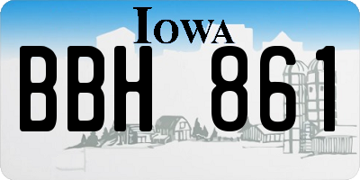 IA license plate BBH861