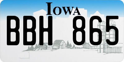IA license plate BBH865