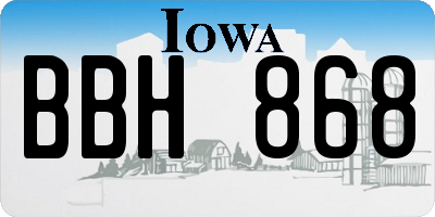 IA license plate BBH868