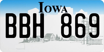 IA license plate BBH869